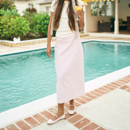 Dolce Vita Reyes X Byrdie Golf Pink Plaid Gingham Ballet Flats