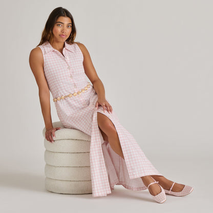 Dolce Vita Reyes X Byrdie Golf Pink Plaid Gingham Ballet Flats