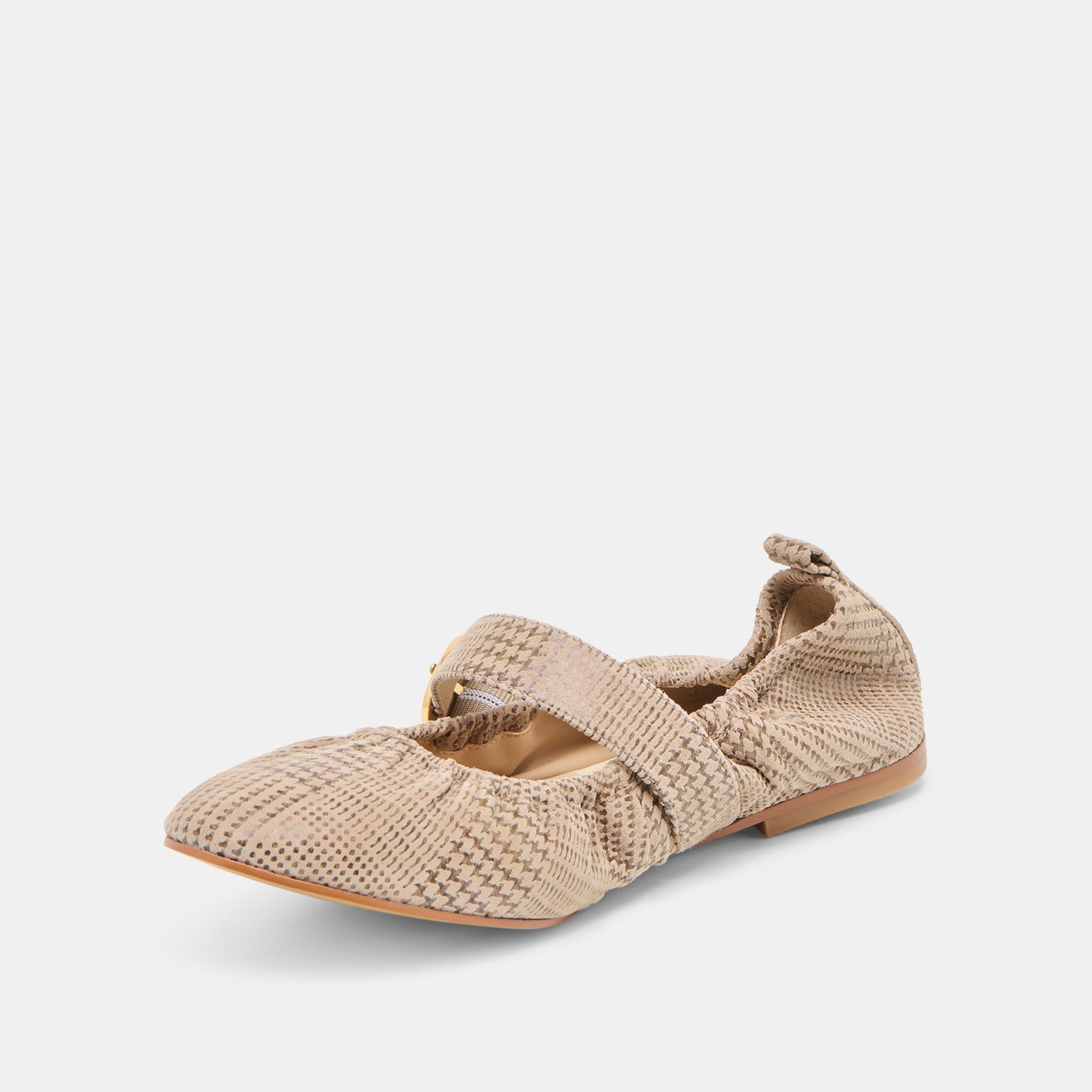 Dolce Vita Caely Herringbone Printed Suede Ballet Flats