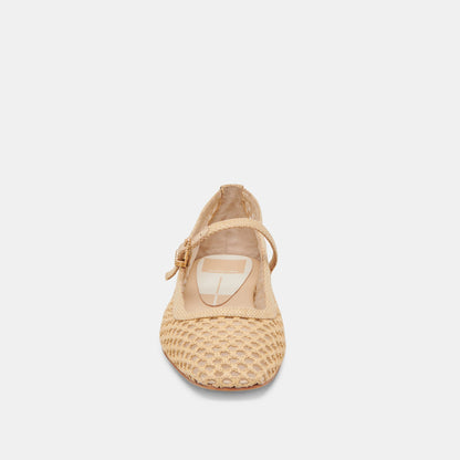 Dolce Vita Reyes Lt Natural Woven Raffia Ballet Flats