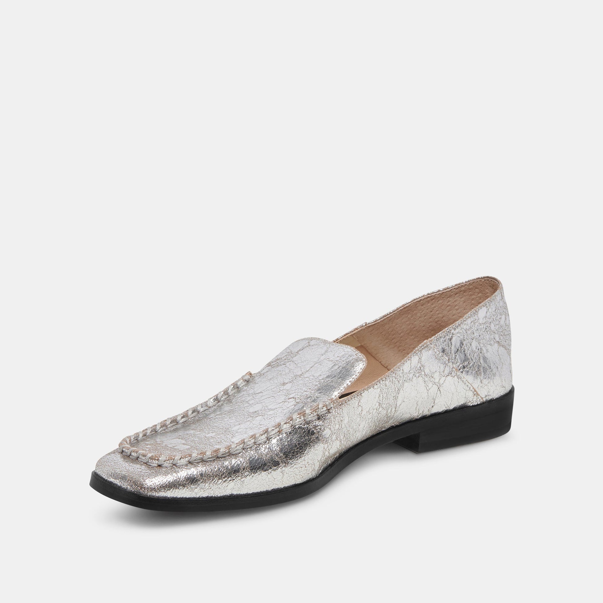 Dolce Vita Beny Flats Silver Distressed Leather