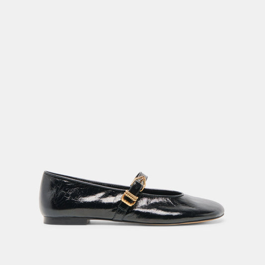 Dolce Vita Alizza Midnight Crinkle Patent Ballet Flats