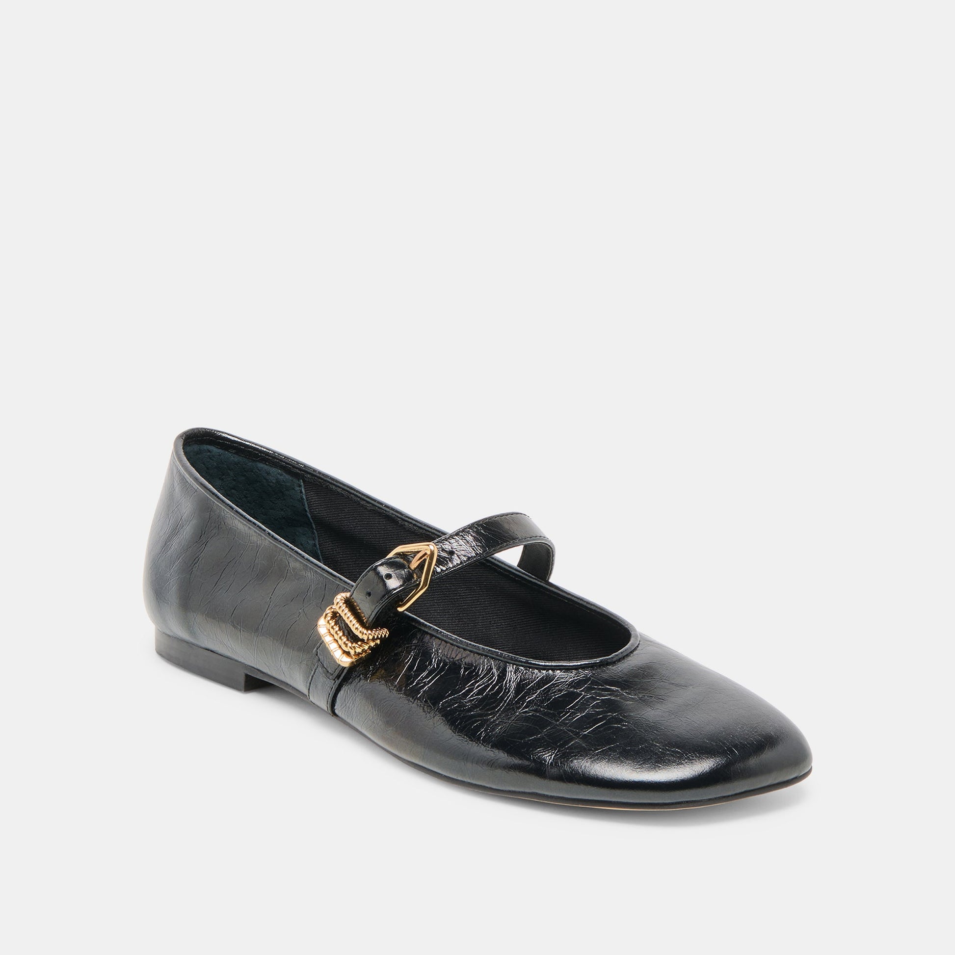 Dolce Vita Alizza Midnight Crinkle Patent Ballet Flats