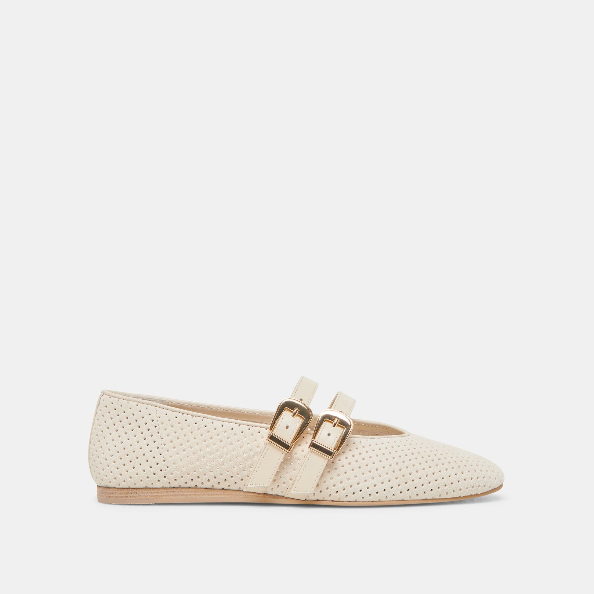 Dolce Vita BAYLEE BALLET FLATS BONE PERFORATED SUEDE