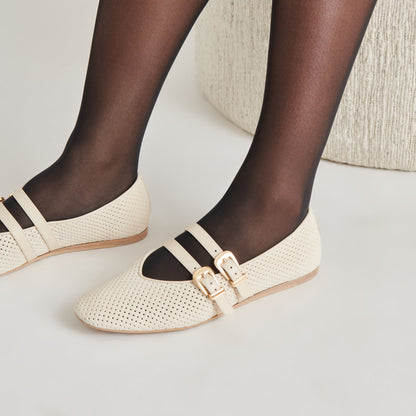 Dolce Vita BAYLEE BALLET FLATS BONE PERFORATED SUEDE