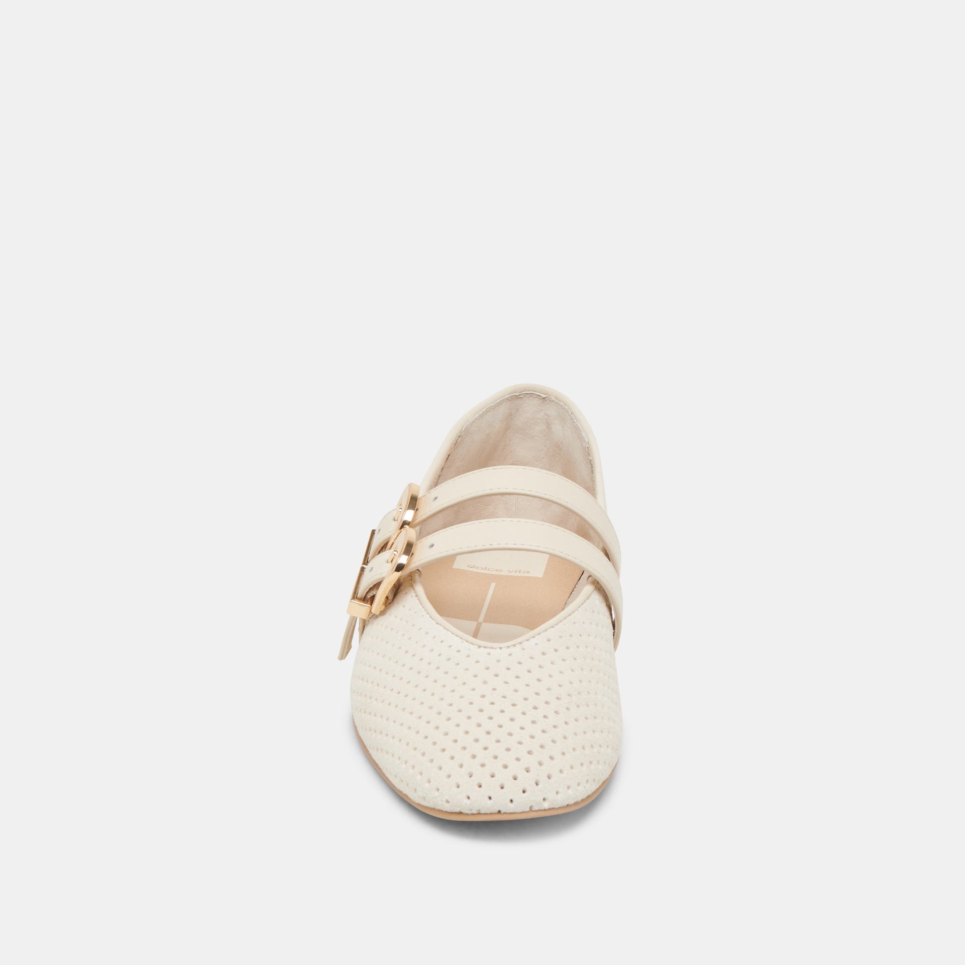 Dolce Vita BAYLEE BALLET FLATS BONE PERFORATED SUEDE