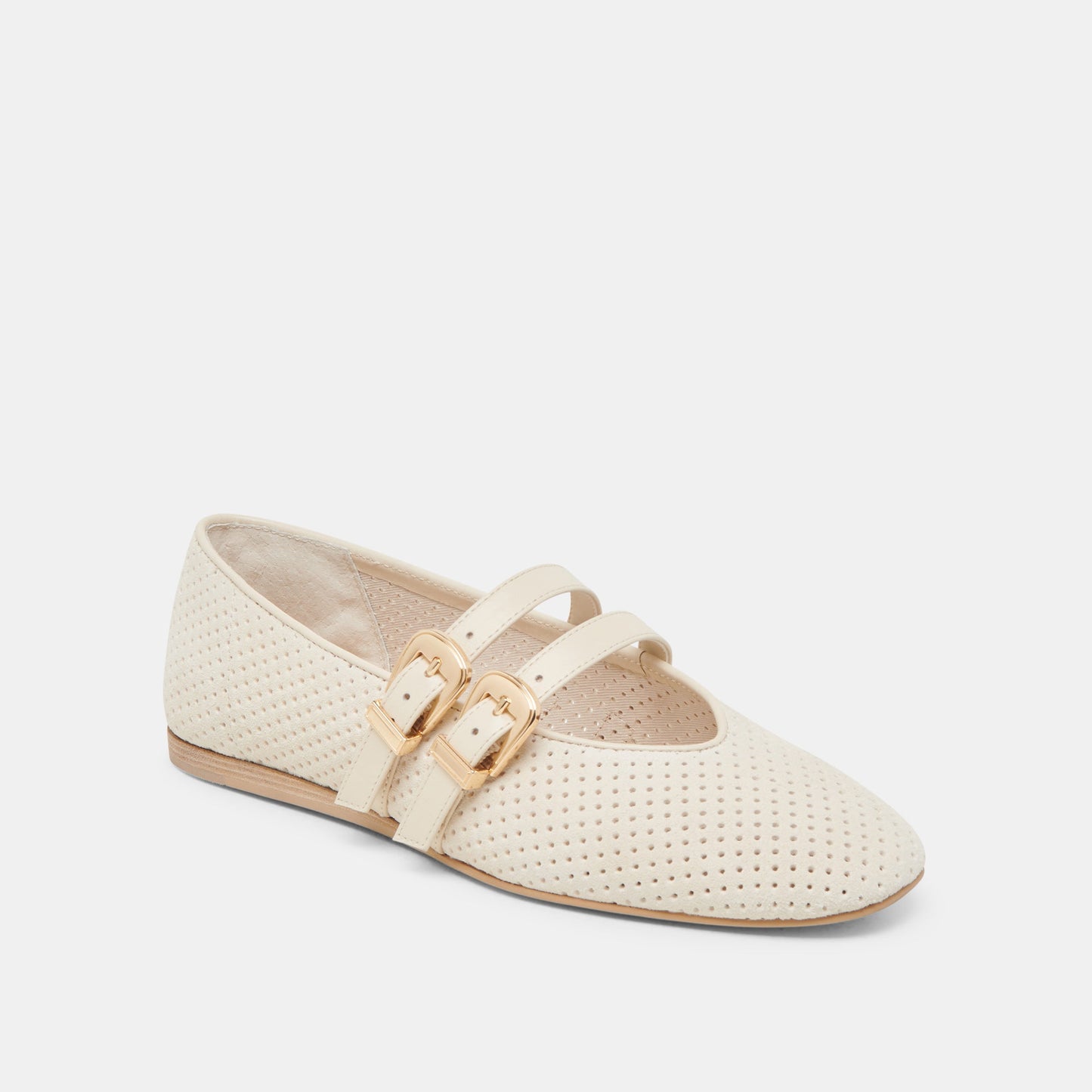 Dolce Vita BAYLEE BALLET FLATS BONE PERFORATED SUEDE