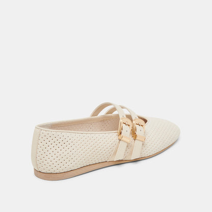 Dolce Vita BAYLEE BALLET FLATS BONE PERFORATED SUEDE