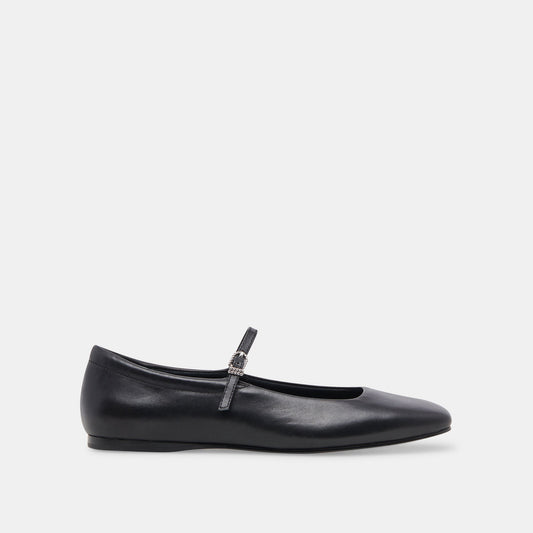 Dolce Vita Reyes Wide Ballet Flats Black Leather