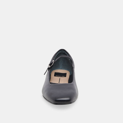Dolce Vita Reyes Wide Ballet Flats Black Leather
