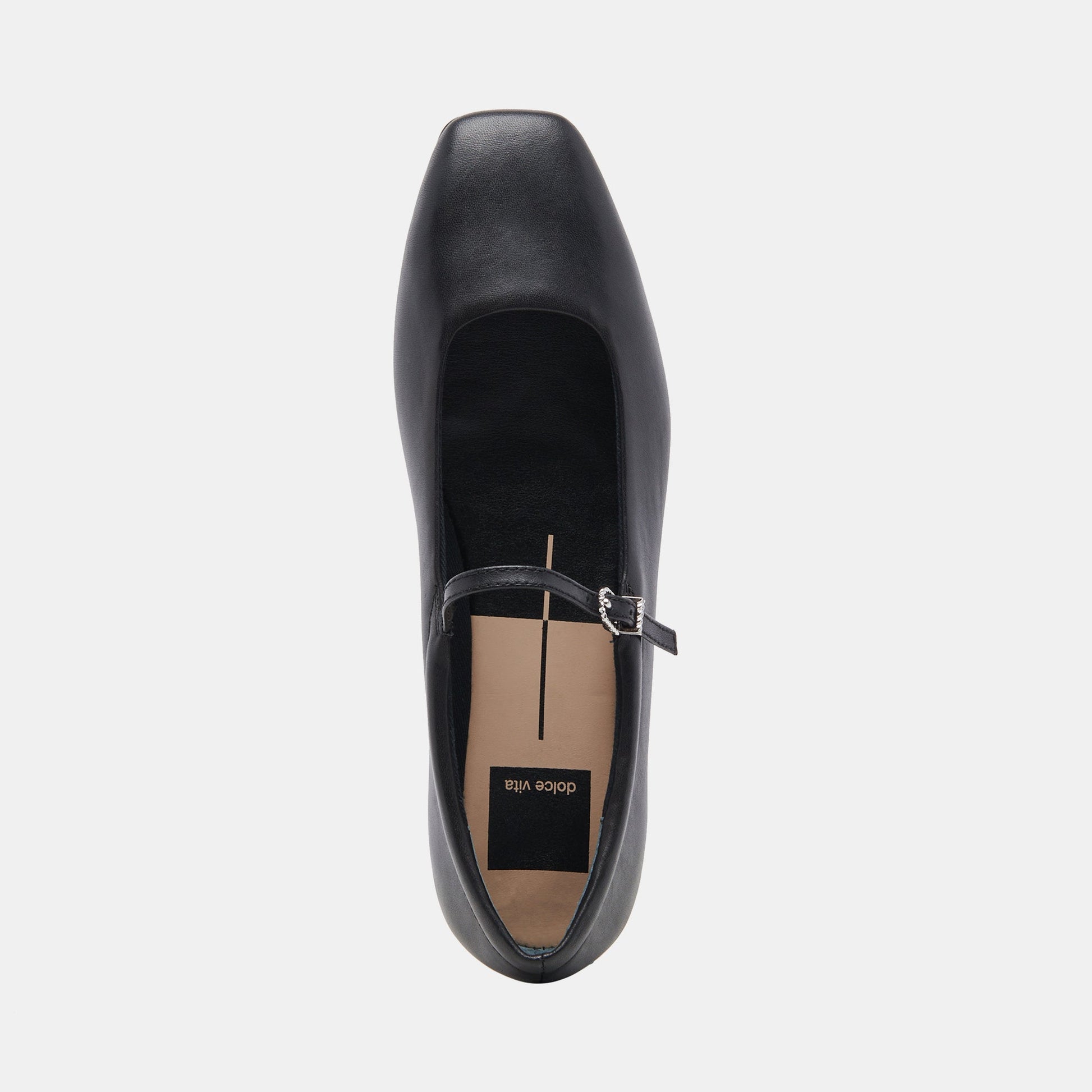 Dolce Vita Reyes Wide Ballet Flats Black Leather