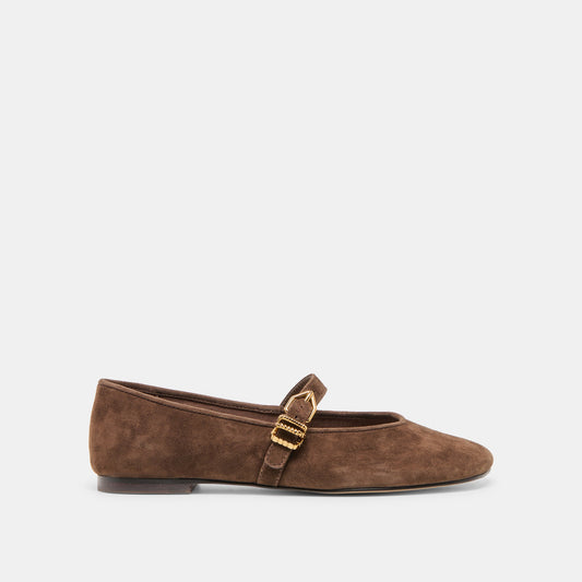 Dolce Vita Alizza Dk Brown Suede Ballet Flats