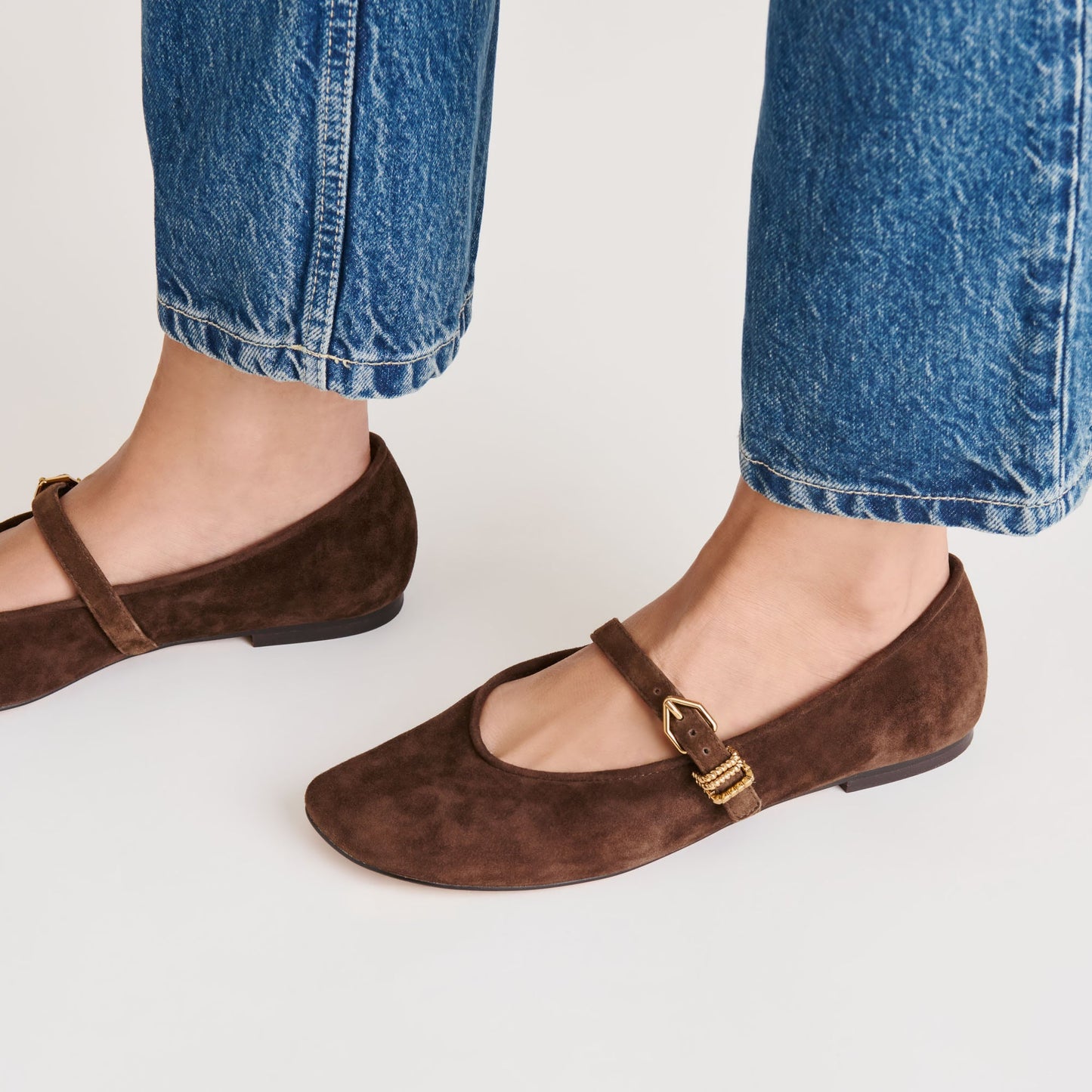 Dolce Vita Alizza Dk Brown Suede Ballet Flats