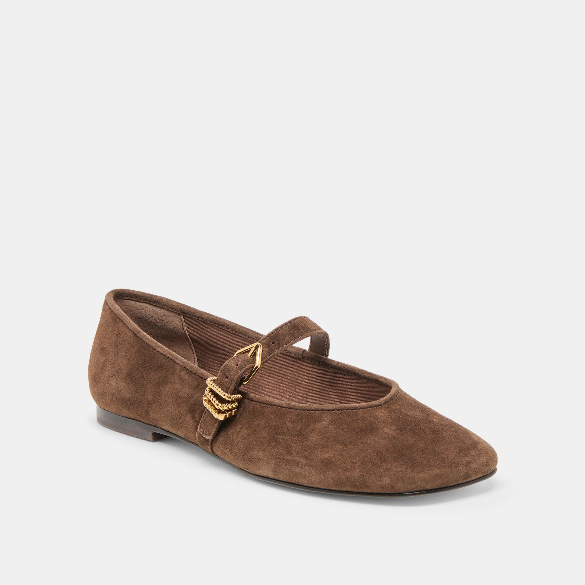 Dolce Vita Alizza Dk Brown Suede Ballet Flats