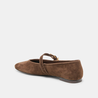 Dolce Vita Alizza Dk Brown Suede Ballet Flats