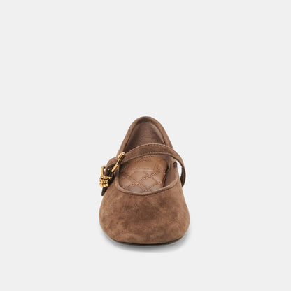 Dolce Vita Alizza Dk Brown Suede Ballet Flats