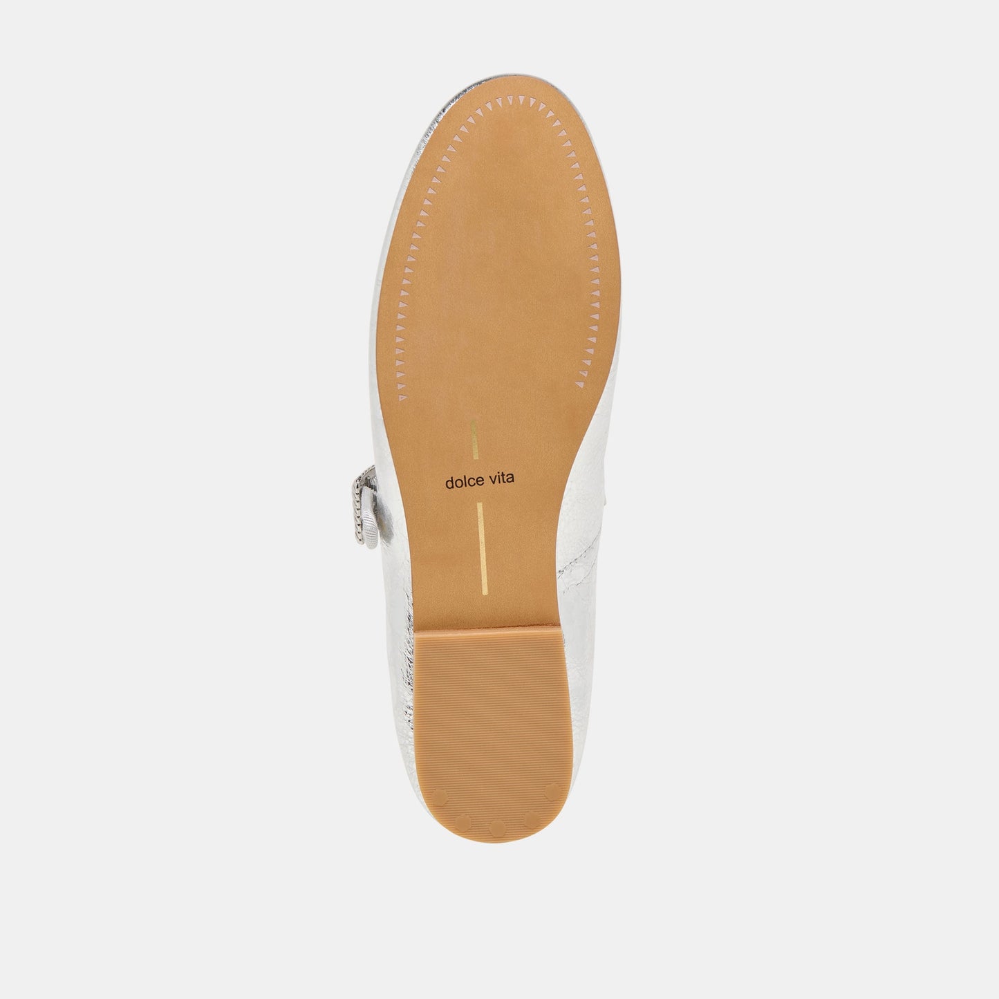 Dolce Vita Relan Silver Distressed Leather Ballet Flats