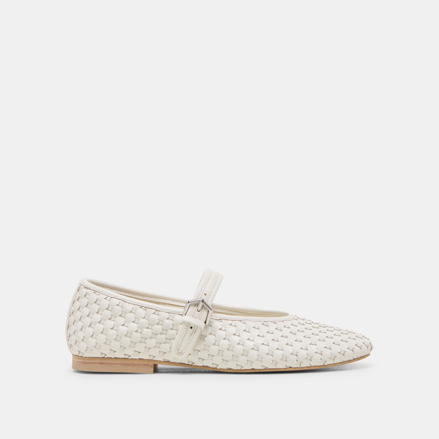 Dolce Vita Roslyn True White Woven Leather Ballet Flats