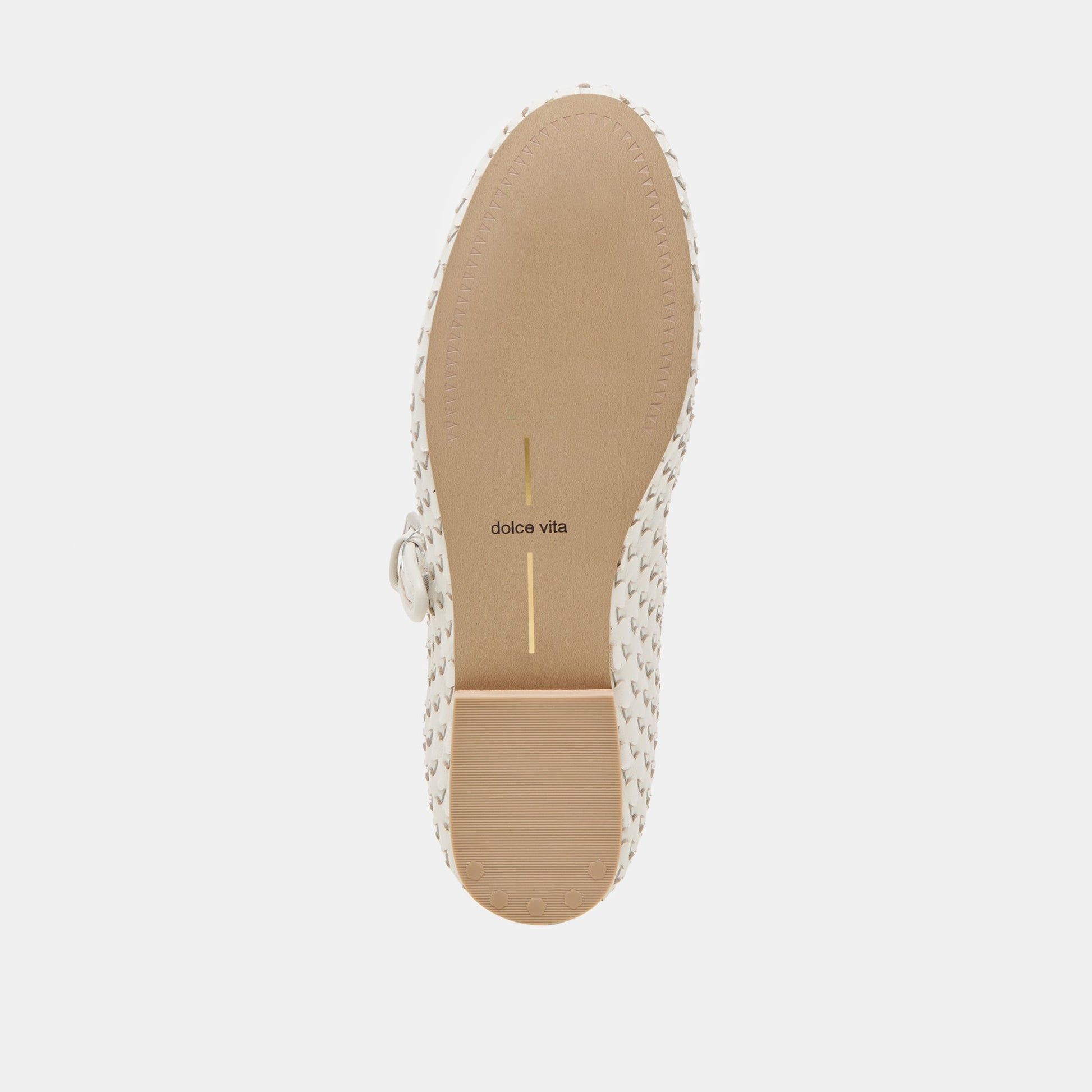 Dolce Vita Roslyn True White Woven Leather Ballet Flats