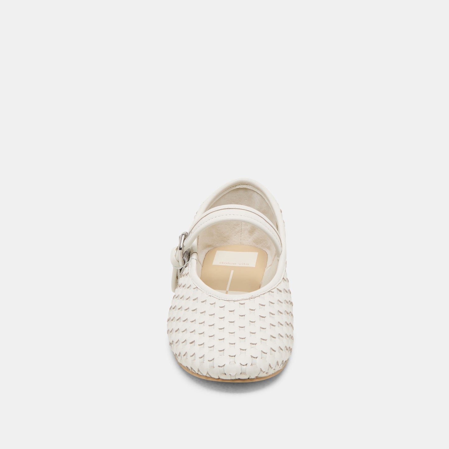 Dolce Vita Roslyn True White Woven Leather Ballet Flats