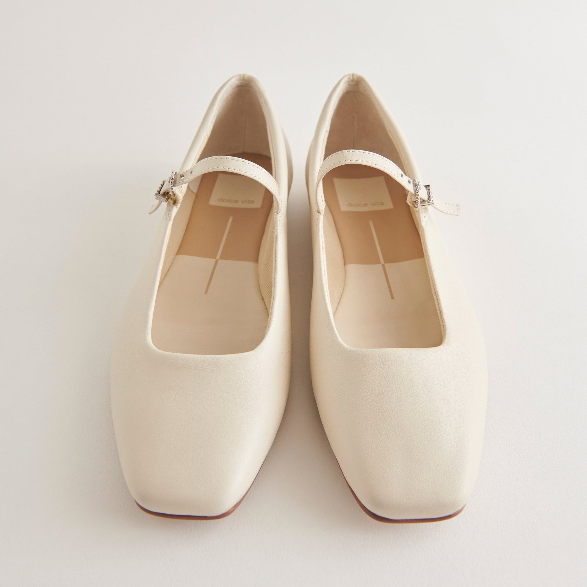 Dolce Vita Reyes Wide Ballet Flats Ivory Leather