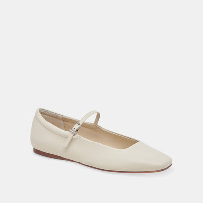 Dolce Vita Reyes Wide Ballet Flats Ivory Leather