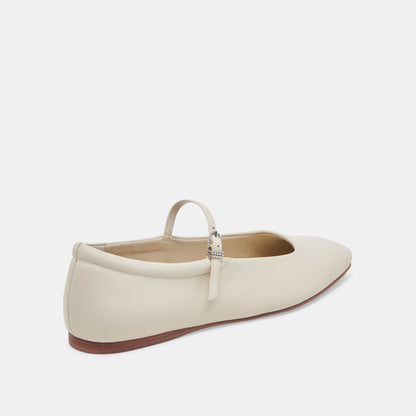 Dolce Vita Reyes Wide Ballet Flats Ivory Leather