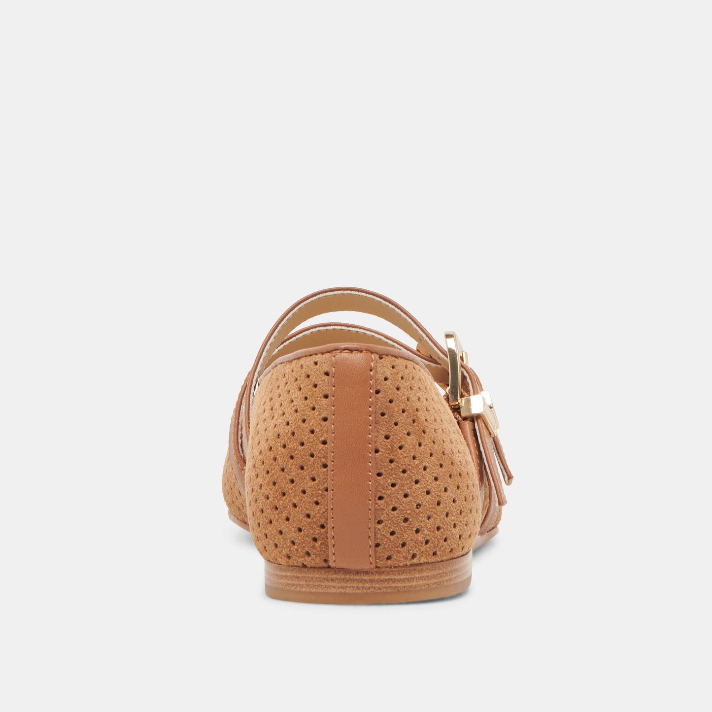 Dolce Vita Baylee Wide Pecan Perforated Suede Ballet Flats