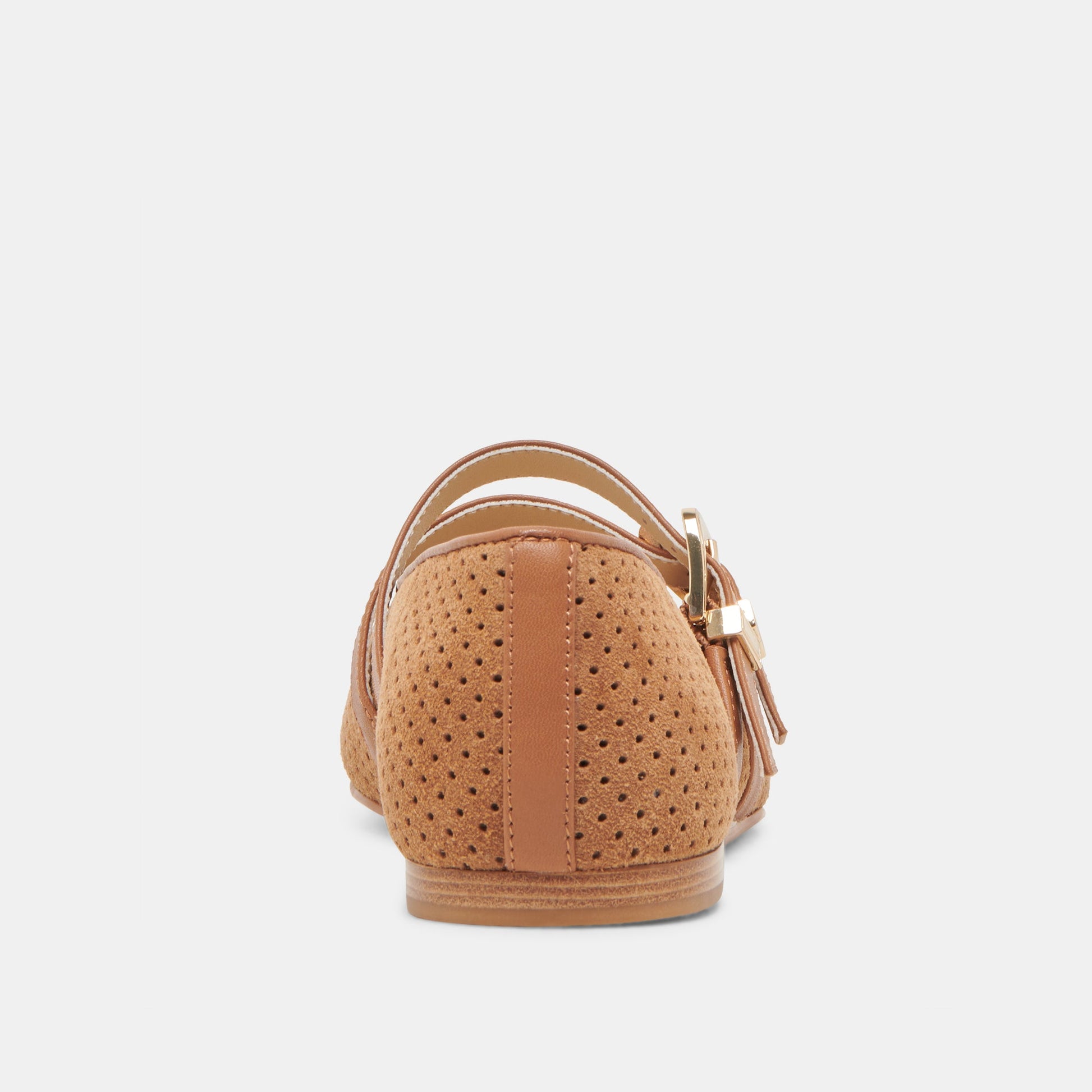 Dolce Vita Baylee Wide Pecan Perforated Suede Ballet Flats