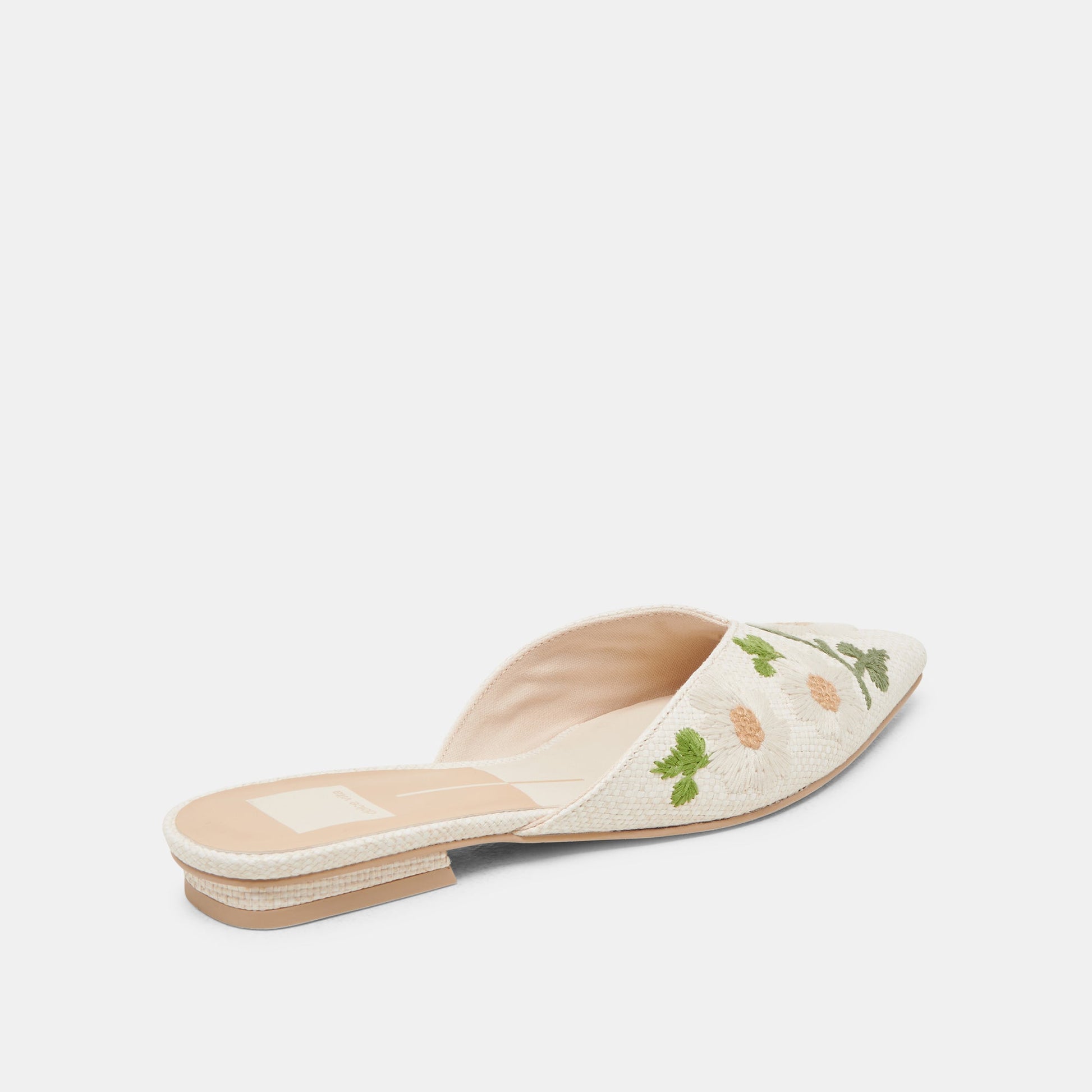 Dolce Vita ELM FLATS WHITE FLORAL RAFFIA