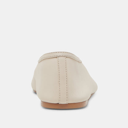 Dolce Vita Braidy Ivory Leather Ballet Flats