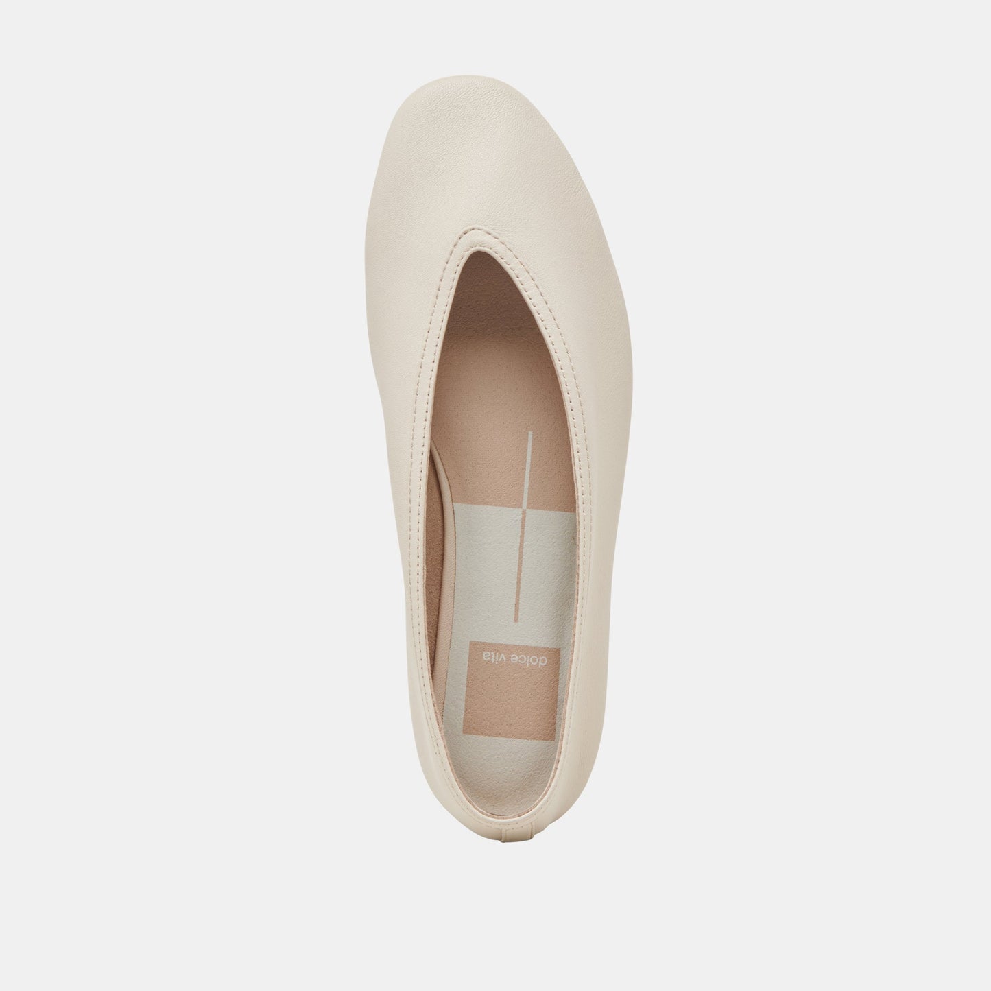 Dolce Vita Braidy Ivory Leather Ballet Flats