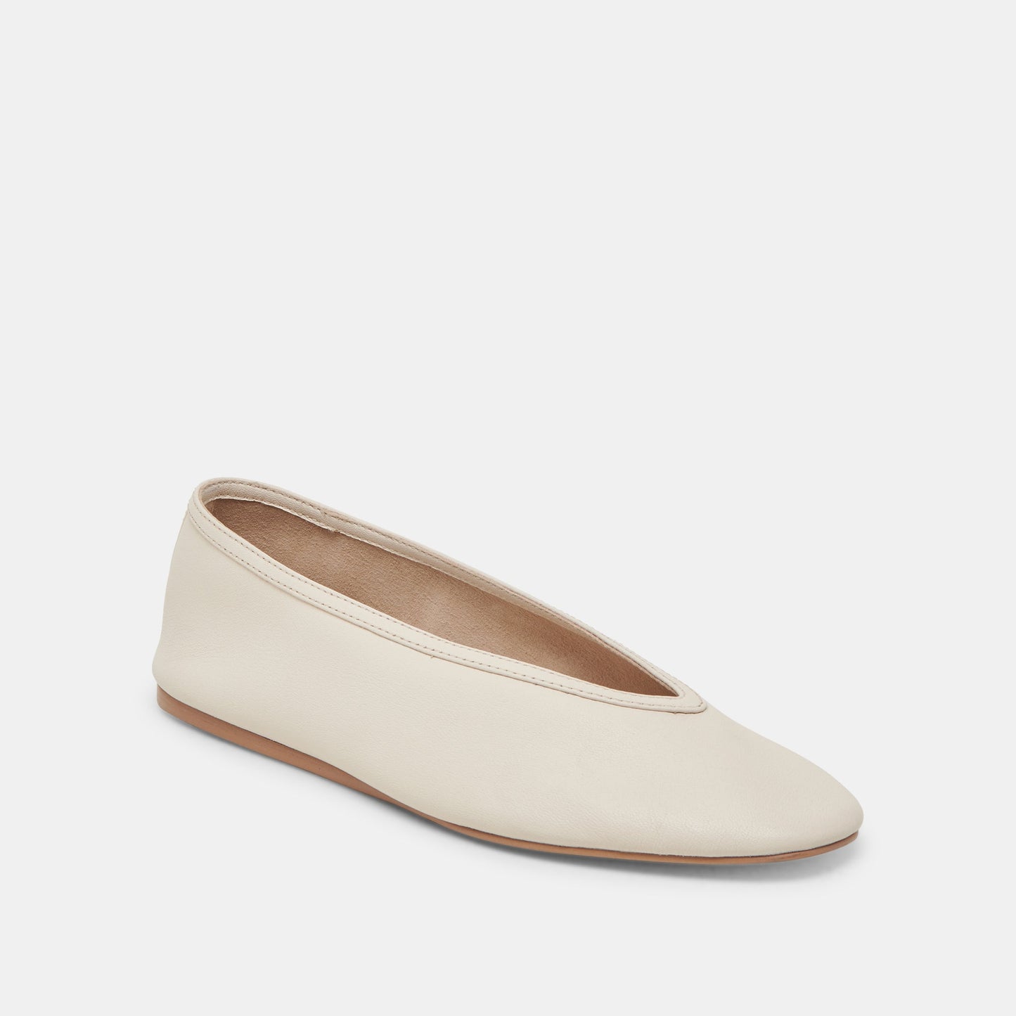 Dolce Vita Braidy Ivory Leather Ballet Flats