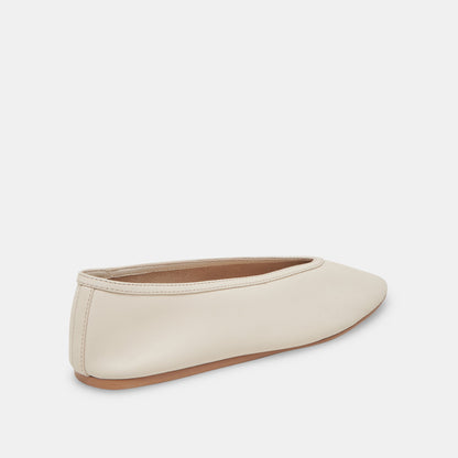 Dolce Vita Braidy Ivory Leather Ballet Flats