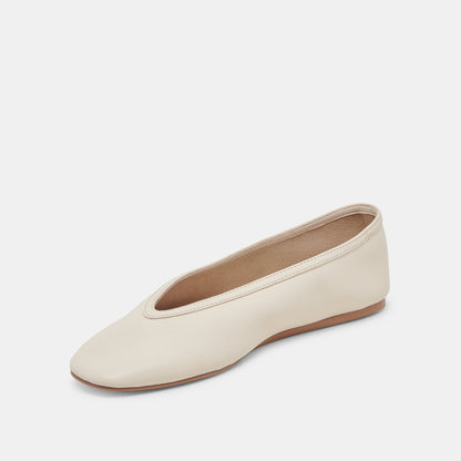Dolce Vita Braidy Ivory Leather Ballet Flats