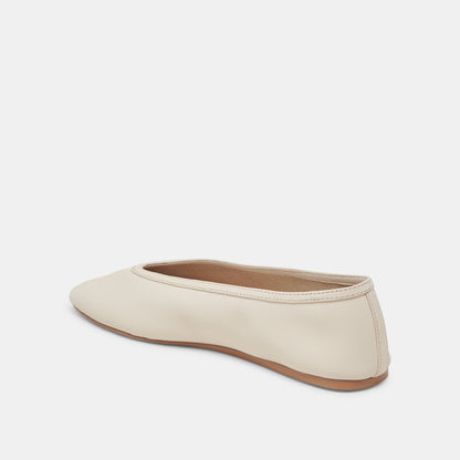 Dolce Vita Braidy Ivory Leather Ballet Flats