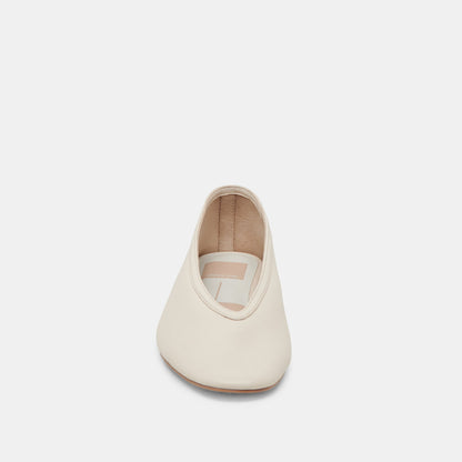 Dolce Vita Braidy Ivory Leather Ballet Flats