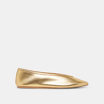 Dolce Vita Braidy Gold Metallic Leather Ballet Flats