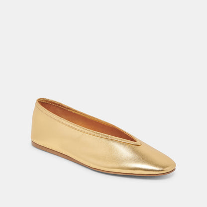 Dolce Vita Braidy Gold Metallic Leather Ballet Flats