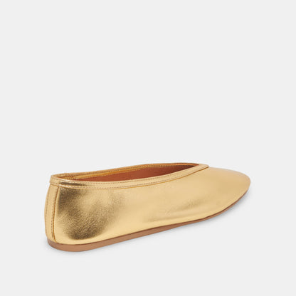 Dolce Vita Braidy Gold Metallic Leather Ballet Flats