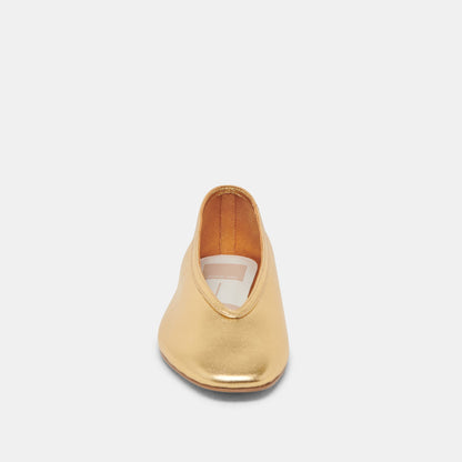 Dolce Vita Braidy Gold Metallic Leather Ballet Flats