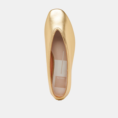 Dolce Vita Braidy Gold Metallic Leather Ballet Flats