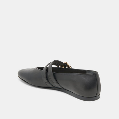 Dolce Vita BAYLEE WIDE BALLET FLATS BLACK LEATHER