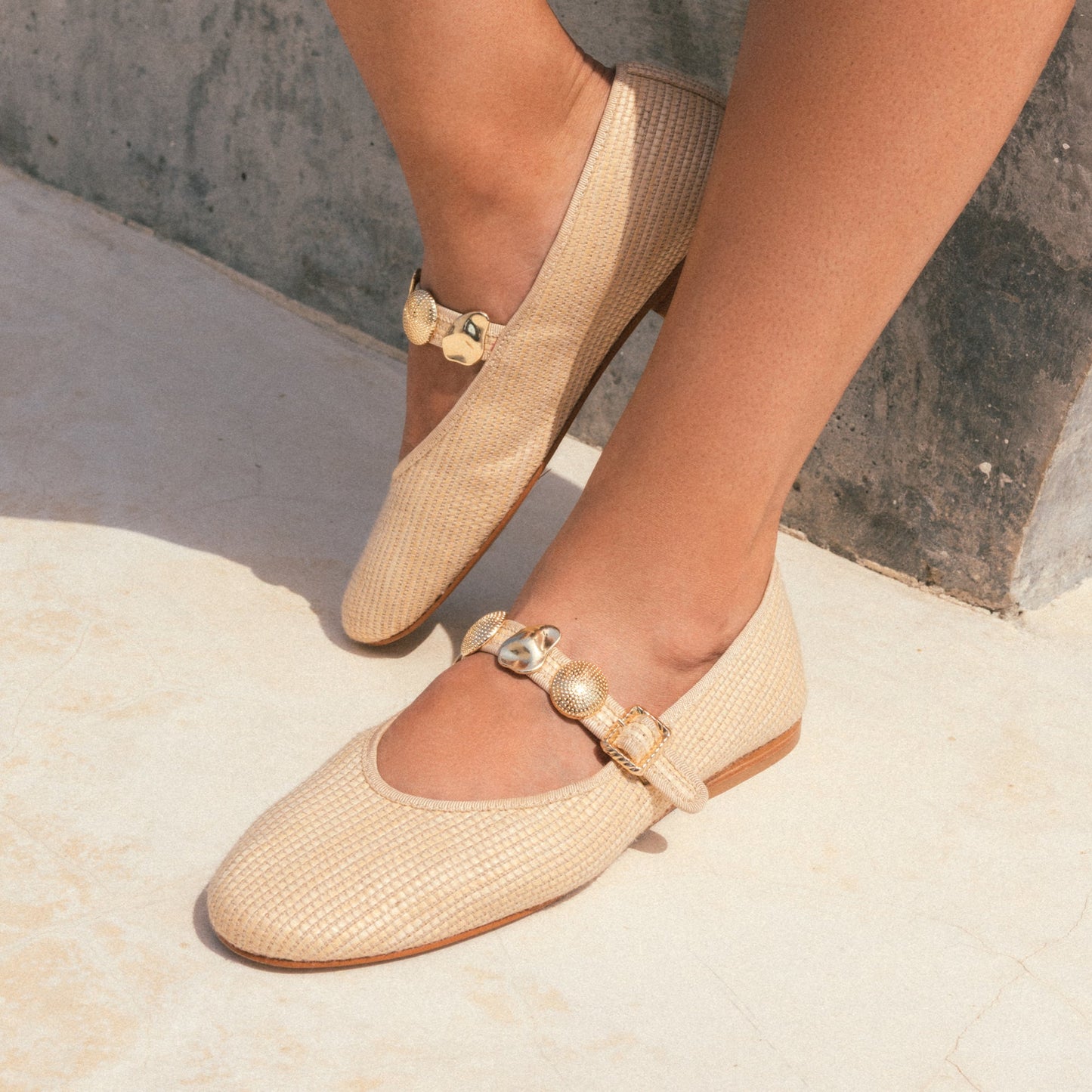 Dolce Vita RELAN BALLET FLATS LT NATURAL RAFFIA