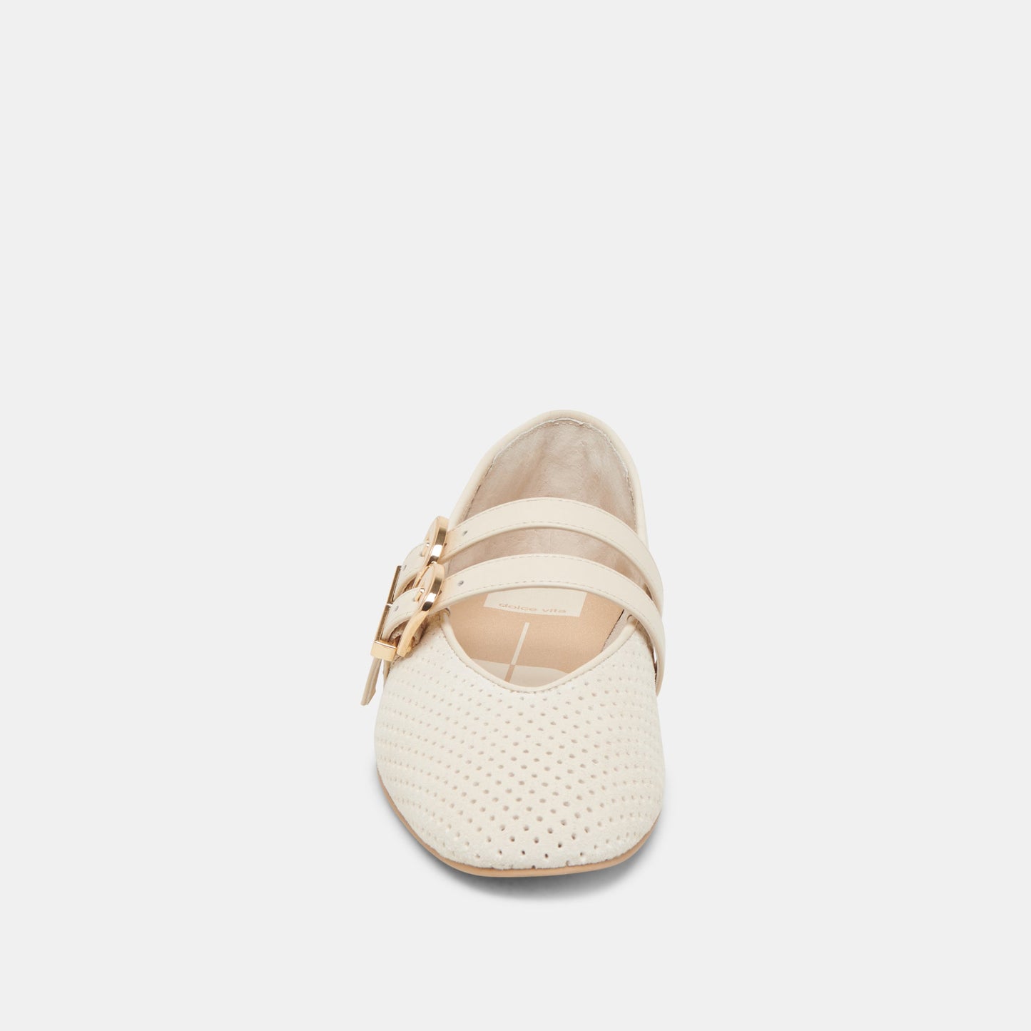 Dolce Vita Baylee Wide Bone Perforated Suede Ballet Flats