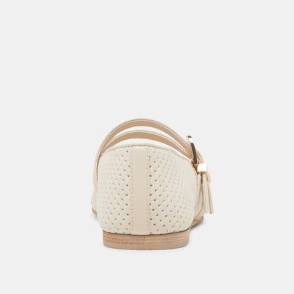 Dolce Vita Baylee Wide Bone Perforated Suede Ballet Flats