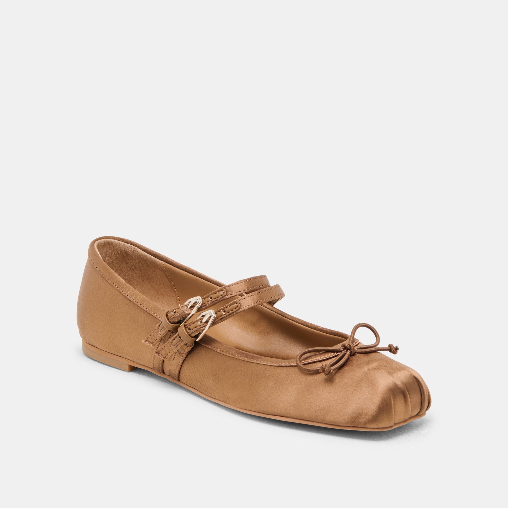 Dolce Vita Gibsen Mid Brown Satin Ballet Flats