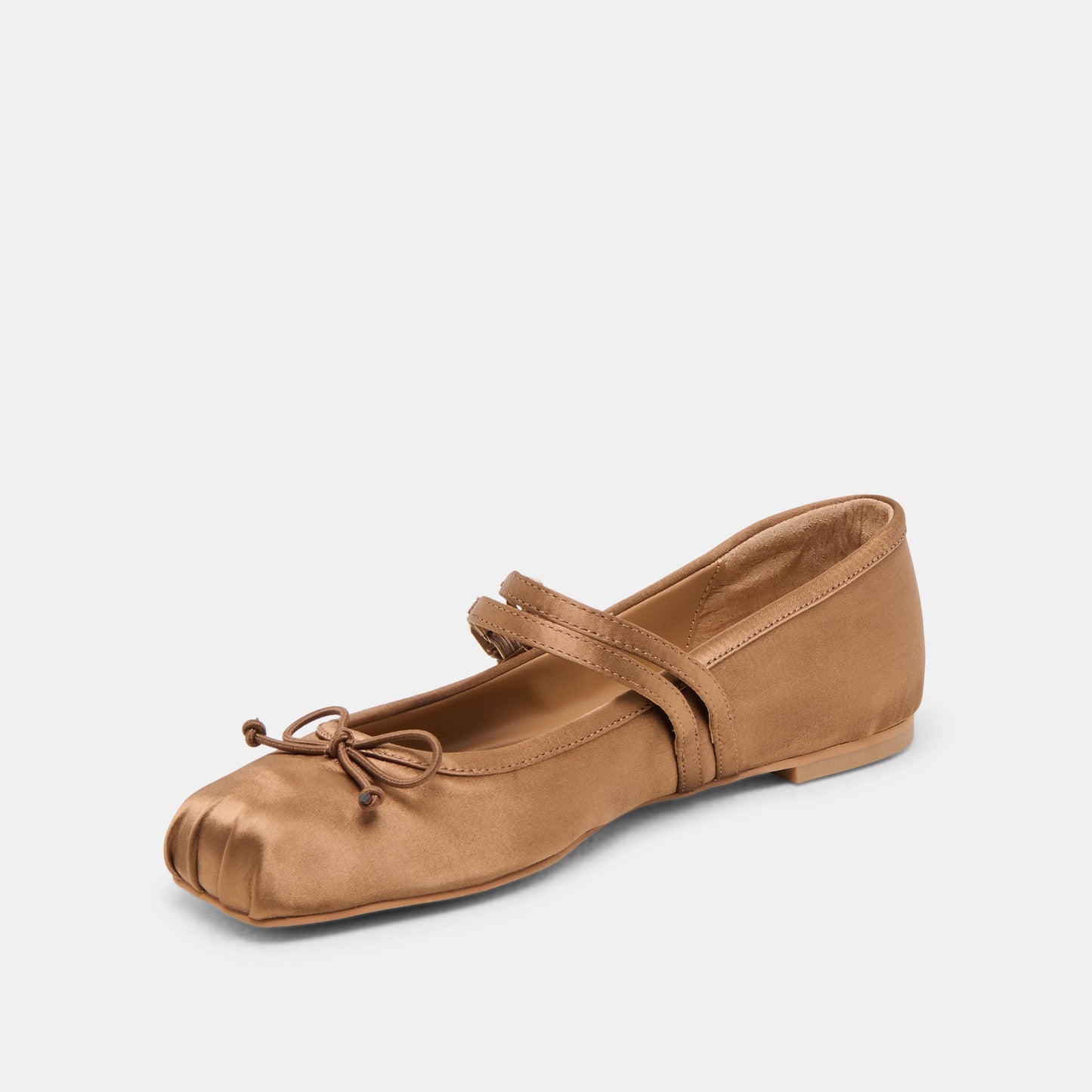 Dolce Vita Gibsen Mid Brown Satin Ballet Flats