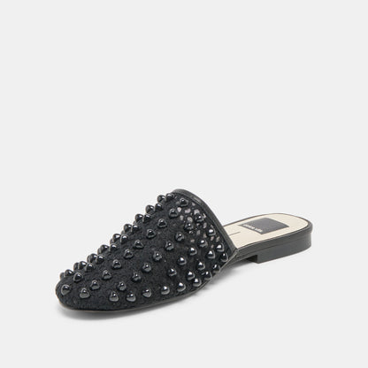 Dolce Vita Rova Bead Onyx Beaded Mesh Flats