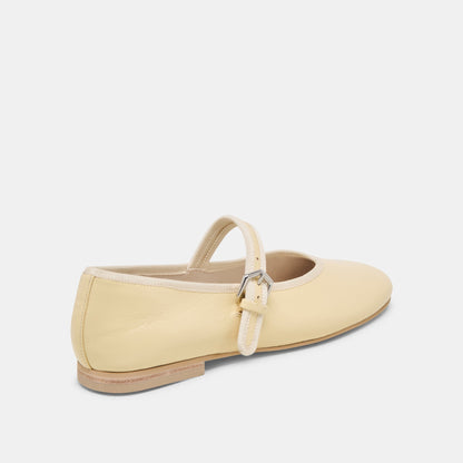Dolce Vita Roslyn Light Yellow Leather Ballet Flats